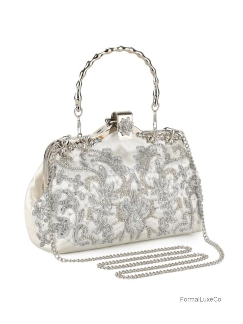 Vintage Sequin Beaded Evening Clutch Purse Bridal Prom